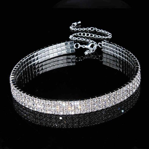 Designer Rhinestone Crystal Choker Jewelry for Women Bridal Wedding Party - SolaceConnect.com