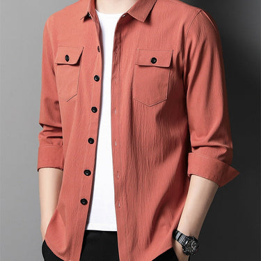 Designer shirts for men clothing wearable two pocket fashion long sleeve shirt luxury dress casual clothes jersey 1318  -  GeraldBlack.com