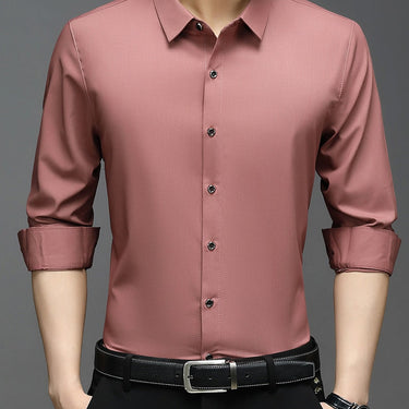 designer solid shirts for men clothing korean fashion long sleeve luxury dress casual clothes jersey  -  GeraldBlack.com