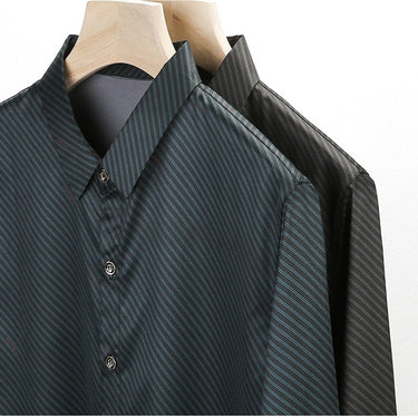 Designer striped mens shirts for men clothing korean fashion long sleeve shirt luxury dress casual clothes jersey 655  -  GeraldBlack.com