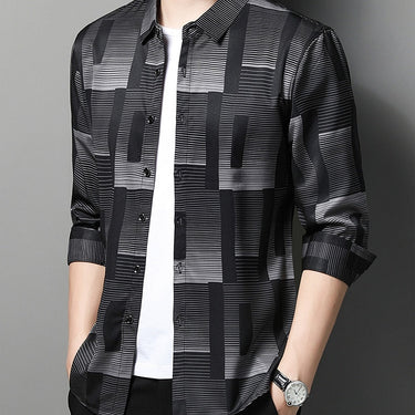 designer striped shirts for men clothing korean fashion long sleeve luxury casual clothes jersey  -  GeraldBlack.com