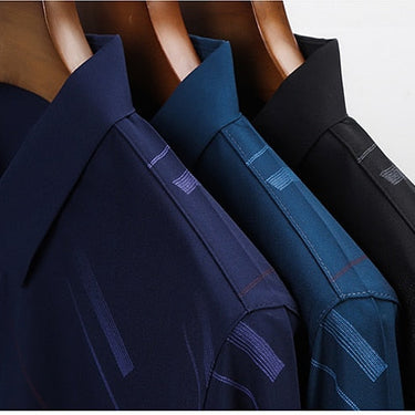 Designer striped shirts for men clothing korean fashion long sleeve luxury dress casual clothes jersey  -  GeraldBlack.com