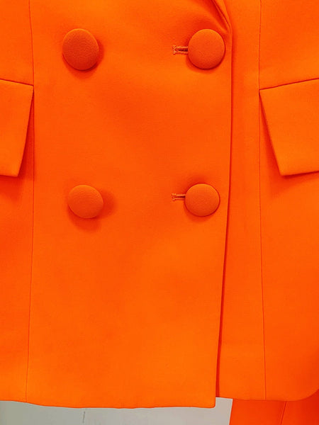 Designer Suit Set Women's Double Breasted Slim Fitting Blazer Pencil Pants Set 2pcs  -  GeraldBlack.com