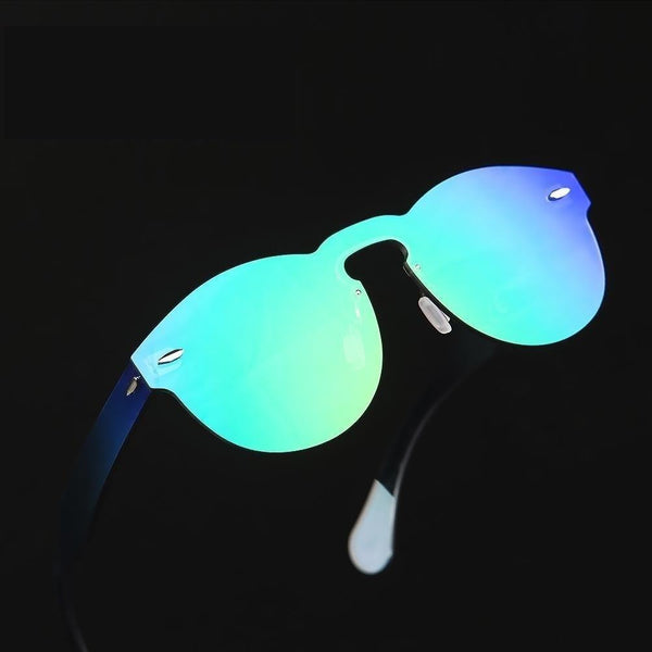 Designer Unisex Sunglasses with UV400 Lens and Retro Round Rimless Frame - SolaceConnect.com