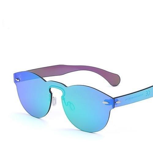 Designer Unisex Sunglasses with UV400 Lens and Retro Round Rimless Frame - SolaceConnect.com