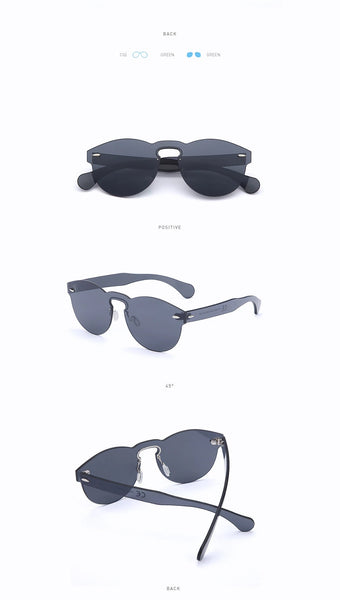 Designer Unisex Sunglasses with UV400 Lens and Retro Round Rimless Frame  -  GeraldBlack.com