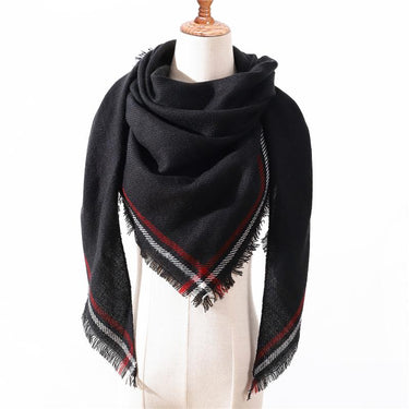 Designer Warm Winter Cashmere Shawl Pashmina Plaid Women's Neck Scarves - SolaceConnect.com