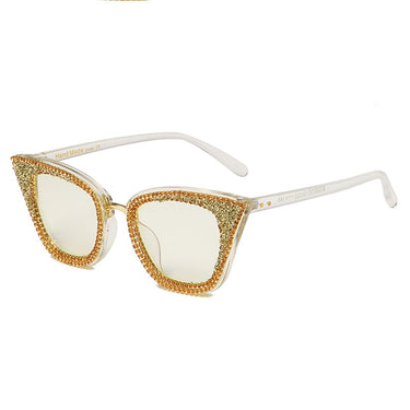 Diamond Blingbling Cat Eye Sunglasses Women Shiny Rhinestone Sun Glasses Shades Lunette Luxe Femme  -  GeraldBlack.com