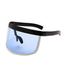 Diamond Oversized Shield Visor Sunglasses Women Flat Top Mask Mirrored Shades Men Windproof Eyewear  -  GeraldBlack.com
