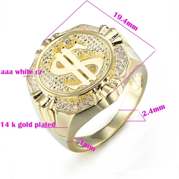 Dollars Mark Hip Hop Punk Party Jewelry Gift Rings Arrival For Men - SolaceConnect.com