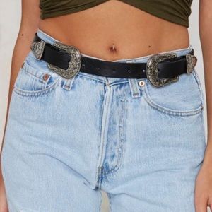 Double Keeper Wide Belts for Women Belt Designer Luxury Vintage Jeans Belt Metal Pin Buckle  -  GeraldBlack.com