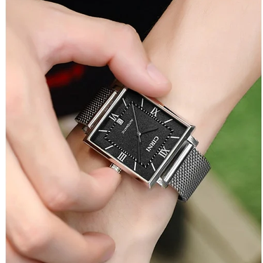 Dress Watch Automatic Men Mechanical Wristwatches Luxury Rectangle Stainless Steel Sapphire Crystal  -  GeraldBlack.com