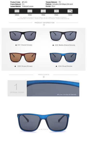 Driving & Travel Eyewear UV400 Classic Square Polarized Sunglasses for Men  -  GeraldBlack.com