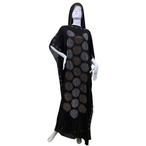 Dubai African Women's Short Sleeves Long Loose Abaya Robe Maxi Dress  -  GeraldBlack.com