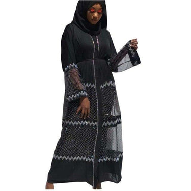 Fashion Model Dubai Turkey Cardigan Robe Net Long dress Kaftan Jibab Islamic Muslim Abaya With Scarf - SolaceConnect.com