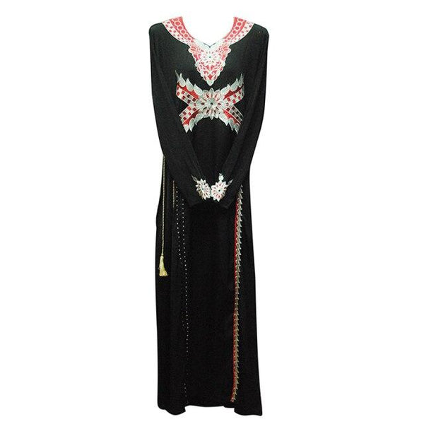 Dubai Abaya Middle East Robe Ramadan clothes diamond Embroide Kaftan Jibab Islamic Muslim Dress - SolaceConnect.com