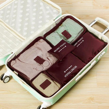 Durable 6 Pieces One Set Large Capacity Nylon Packing Cube Travel Bag - SolaceConnect.com