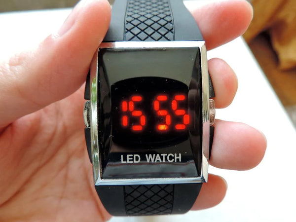 Durable Casual Cool Black Sports Watches for Men with LED Digital Display - SolaceConnect.com