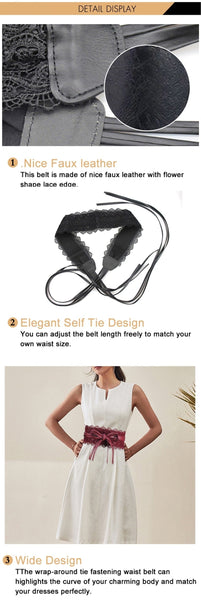 Elastic Lace Black Belts for Women Designer Belts for Costumes Jeans Belt Wedding Dress Waistband  -  GeraldBlack.com