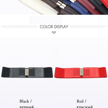 Elastic Wide Belts for Women Luxury Designer Waist Belt Leather Belt Female Cummerbunds  -  GeraldBlack.com