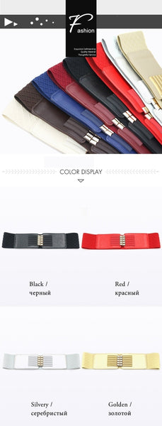 Elastic Wide Belts for Women Luxury Designer Waist Belt Leather Belt Female Cummerbunds  -  GeraldBlack.com