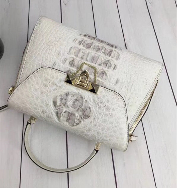 Elegant CHIC Designer Genuine Crocodile Skin Handbag for Women  -  GeraldBlack.com