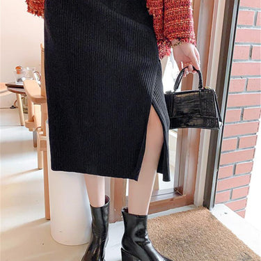 Elegant Chunky High Heels Back Zipper Ankle Boots Solid Concise Booties Botines Mujer Square Toe Chaussure Femme  -  GeraldBlack.com
