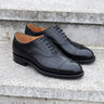 Elegant Comfortable Breathable Cap-Toe Lace-up Welted Black Shoes for Men  -  GeraldBlack.com