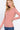 Elegant Fashion Women's Pink Long Sleeves V-Neck Placket Thermal Top - SolaceConnect.com