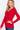 Elegant Fashion Women's Red Long Sleeves V-Neck Placket Thermal Top - SolaceConnect.com