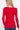 Elegant Fashion Women's Red Long Sleeves V-Neck Placket Thermal Top - SolaceConnect.com