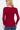 Elegant Fashion Women's Wine Long Sleeves V-Neck Placket Thermal Top - SolaceConnect.com