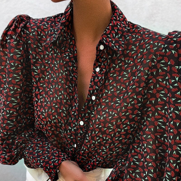 Elegant Sexy Women's Leopard Print Long Sleeves Button Top Blouse Shirt - SolaceConnect.com