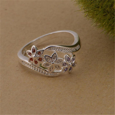 Elegant Silver Plated Christmas Fashion Crystal Wedding Ring for Women  -  GeraldBlack.com