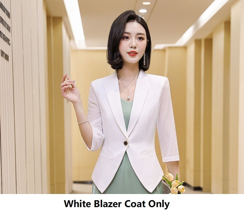 Blazer Outerwear For Summer Elegant Summer Women's Half Sleeves Blazer Coat Jackets Work Wear Blazer Outerwear For Summer Elegant Summer Women's Half Sleeves Blazer Coat Jackets Work Wear