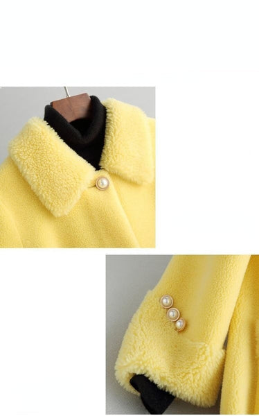 Elegant Winter Jacket Women Korean Long 100% Real Wool Coat Female Sheep Shearling Jackets Jaqueta - SolaceConnect.com
