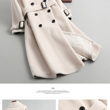 Elegant Real Sheep Shearling Coat Female Autumn Winter Women's Fur Coat Long Wool Jackets Jaqueta - SolaceConnect.com
