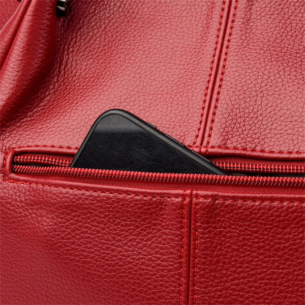 Elegant Women Cowhide Handbag Shoulder Crossbody Genuine Leather Bag Bridal Red Messenger Sac Fashion Lady Bolsa  -  GeraldBlack.com