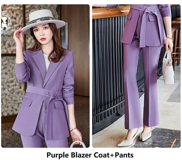 Elegant Women's Blazer and Pants Business Professional Formal Pantsuits  -  GeraldBlack.com