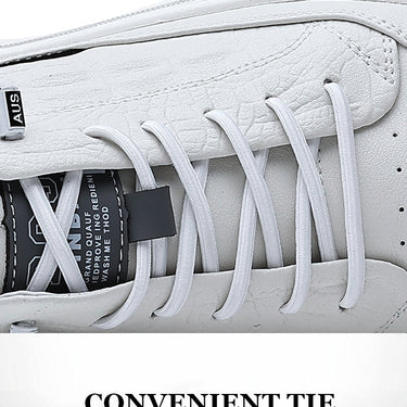 Elevator Fashion Men's White Leather 6cm Height Increase Chunky Sneakers  -  GeraldBlack.com