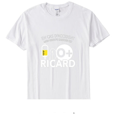 En Cas D Accident Mon Groupe Sanguin Est O Ricard Men Tshirt Casual 90s Style Tops Tee Clothes  -  GeraldBlack.com