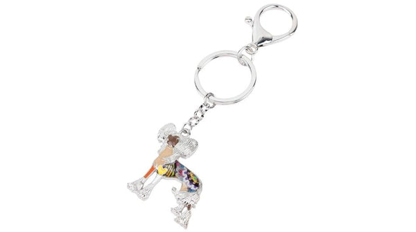 Enamel Alloy Chinese Crested Dog Statement Key Chains Keyrings Jewelry - SolaceConnect.com