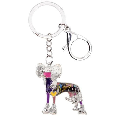 Enamel Alloy Chinese Crested Dog Statement Key Chains Keyrings Jewelry  -  GeraldBlack.com
