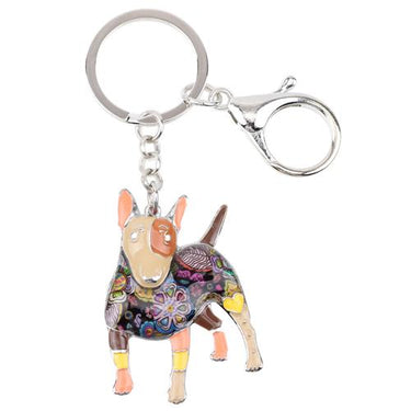 Enamel Bull Terrier Key Chain for Women's Handbag Pendant &amp; Car  -  GeraldBlack.com