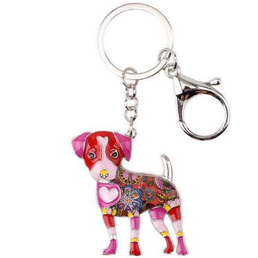 Enamel Jack Russell Dog Key Chain for Gift Bag Pendant Charm - SolaceConnect.com