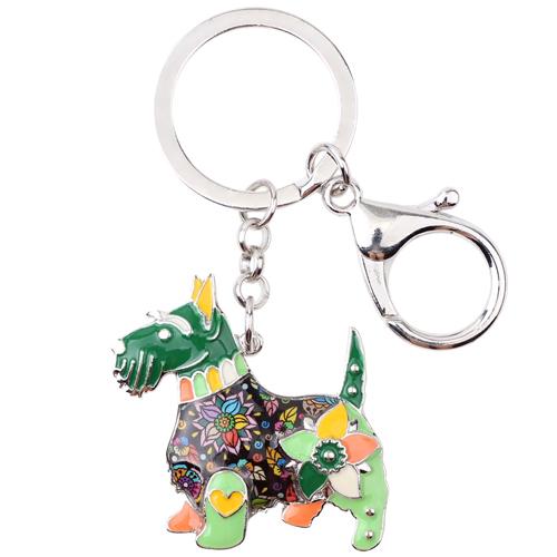 Enamel Metal Aberdeen Scottish Terrier Dog Key Chain Jewelry for Bag - SolaceConnect.com