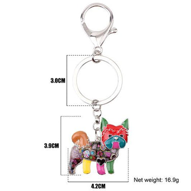 Enamel Yorkie Yorkshire Dog Key Chain Bag Pendant Jewelry for Women - SolaceConnect.com