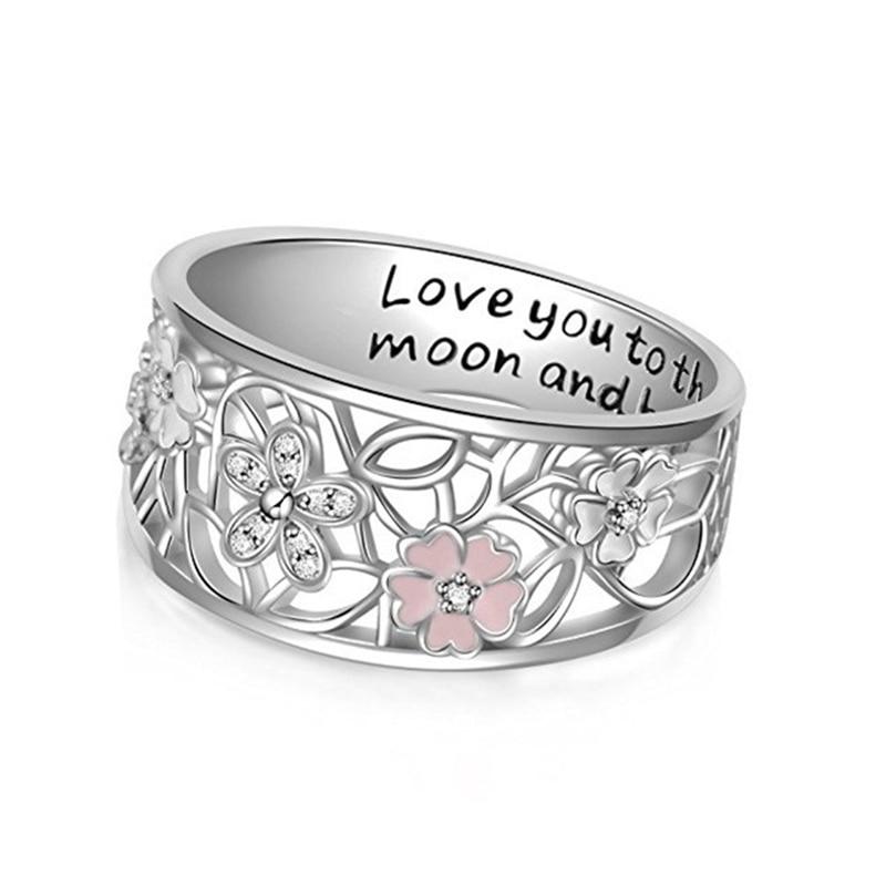 European Classic Style Women's Hollow Flower Forever Love Wedding Ring  -  GeraldBlack.com