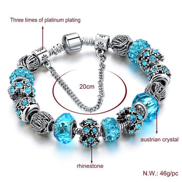 European Crystal Charm Glass Beaded Bracelets & Bangles for Women  -  GeraldBlack.com