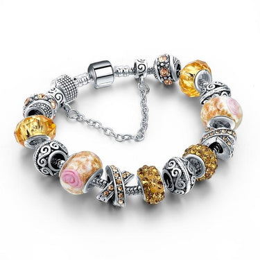 European Crystal Charm Glass Beaded Bracelets & Bangles for Women - SolaceConnect.com